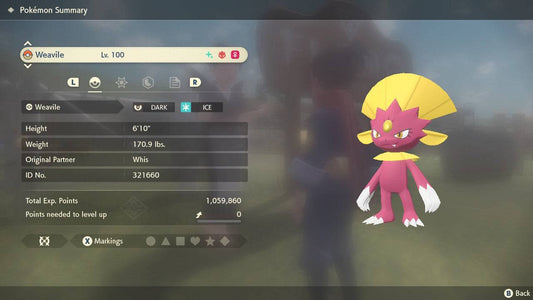 Pokemon Legends: Arceus Shiny Alpha Weavile Max Effort Levels 6IV-EV Trained - Pokemon4Ever