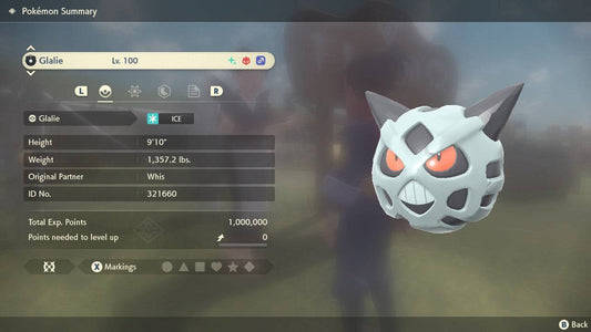 Pokemon Legends: Arceus Shiny Alpha Glalie Max Effort Levels 6IV-EV Trained - Pokemon4Ever