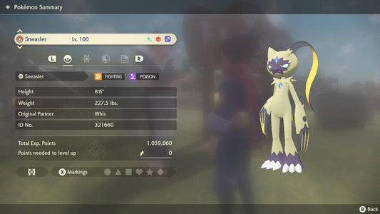 Pokemon Legends: Arceus Shiny Alpha Sneasler Max Effort Levels 6IV-EV Trained - Pokemon4Ever