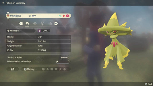 Pokemon Legends: Arceus Shiny Alpha Mismagius Max Effort Levels 6IV-EV Trained - Pokemon4Ever