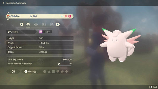 Pokemon Legends Arceus Shiny Alpha Clefable Max Effort Levels 6IV-EV Trained - Pokemon4Ever
