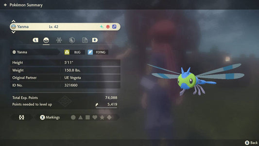 Pokemon Legends: Arceus Shiny Alpha Yanma Max Effort Levels 6IV-EV Trained - Pokemon4Ever