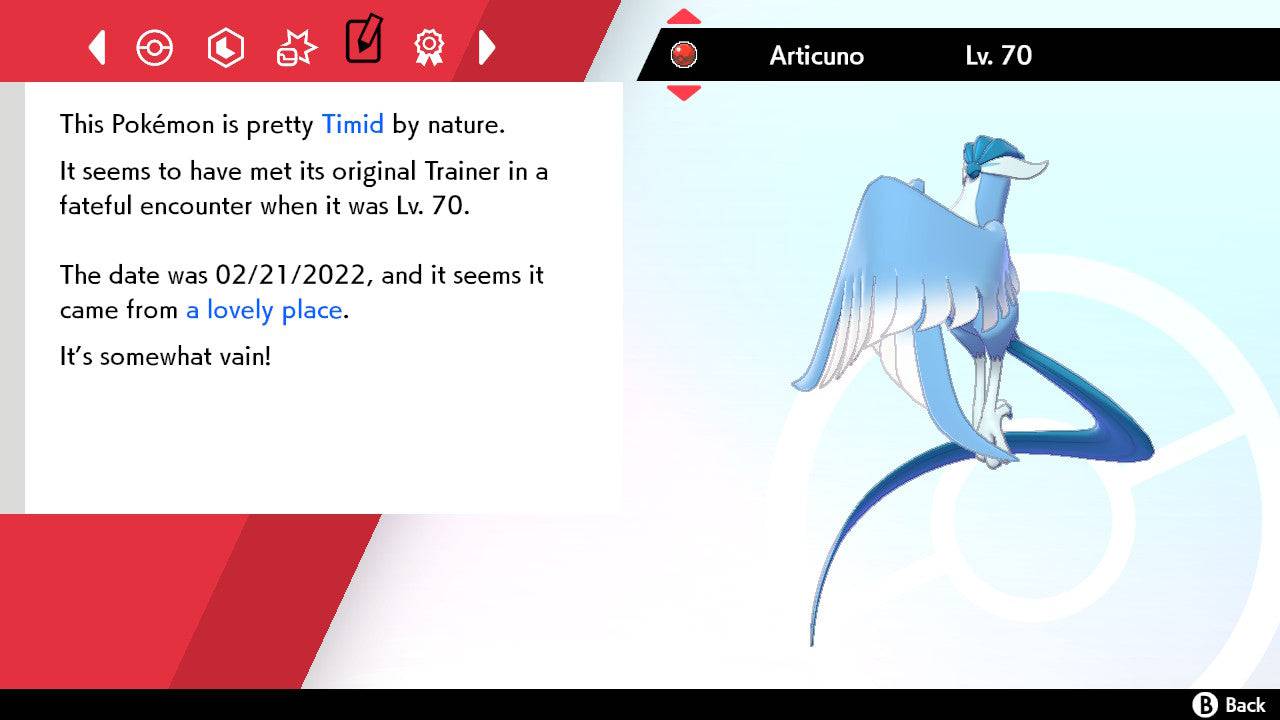 Pokemon Sword and Shield Ultra Shiny Galarian Articuno 6IV-EV Trained - Pokemon4Ever