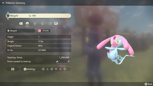 Pokemon Legends Arceus Mesprit Max Effort Levels 6IV-EV Trained - Pokemon4Ever