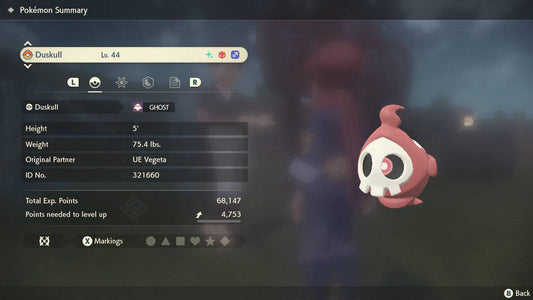 Pokemon Legends Arceus Shiny Alpha Duskull Max Effort Levels 6IV-EV Trained - Pokemon4Ever