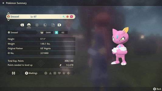 Pokemon Legends: Arceus Shiny Alpha Sneasel Max Effort Levels 6IV-EV Trained - Pokemon4Ever