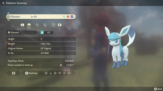 Pokemon Legends: Arceus Shiny Alpha Glaceon Max Effort Levels 6IV-EV Trained - Pokemon4Ever