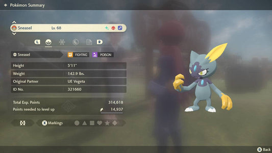 Pokemon Legends: Arceus Shiny Alpha Hisuian Sneasel Max Effort Levels 6IV-EV Trained - Pokemon4Ever