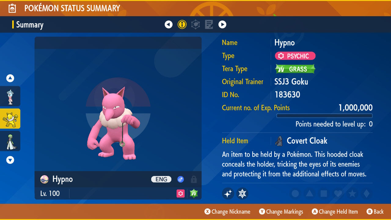 Pokemon Scarlet and Violet Shiny Hypno 6IV-EV Trained - Pokemon4Ever