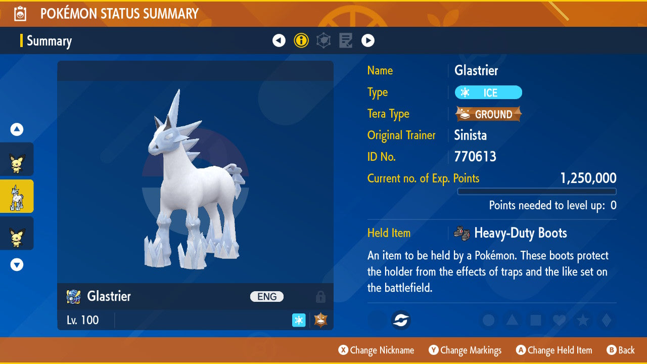 Pokemon Scarlet and Violet Glastrier 6IV-EV Trained - Pokemon4Ever