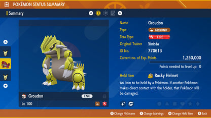 Pokemon Scarlet and Violet Shiny Groudon 6IV-EV Trained - Pokemon4Ever