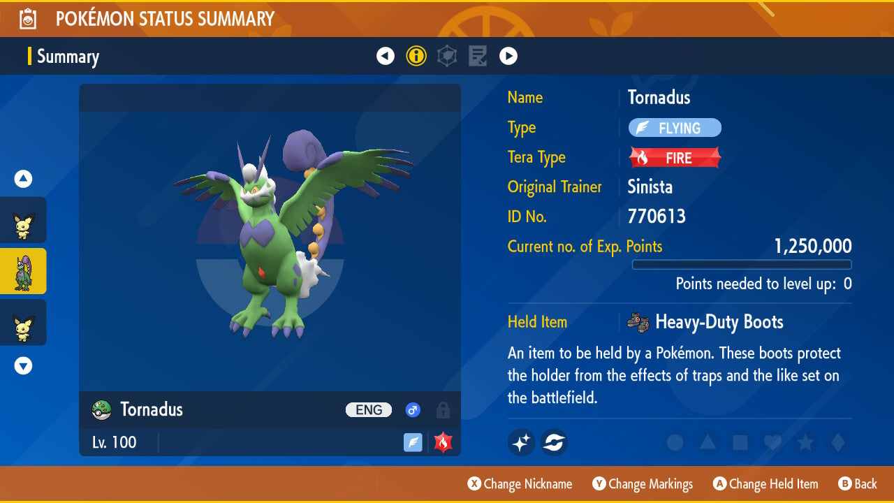 Pokemon Scarlet and Violet Shiny Tornadus-Therian 6IV-EV Trained - Pokemon4Ever