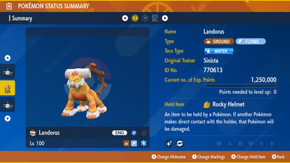 Pokemon Scarlet and Violet Shiny Landorus-Therian 6IV-EV Trained - Pokemon4Ever