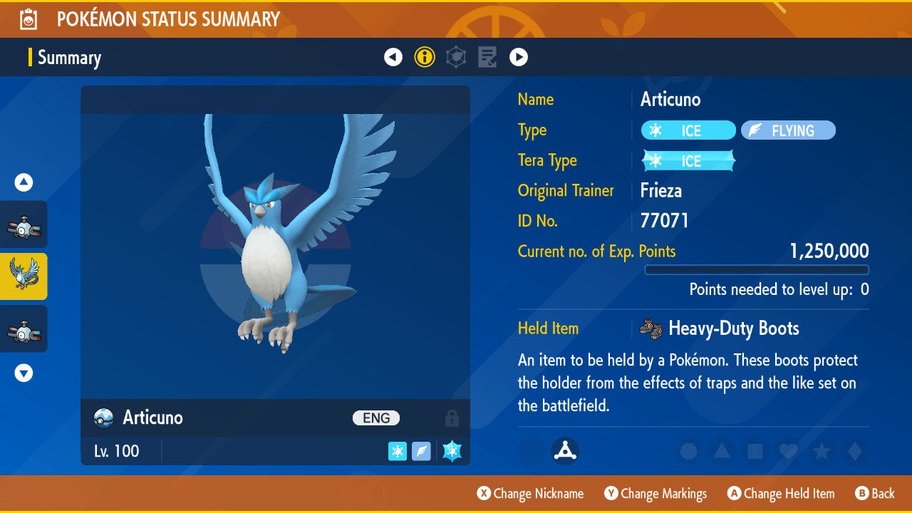 Pokemon Scarlet and Violet Articuno 6IV-EV Trained - Pokemon4Ever