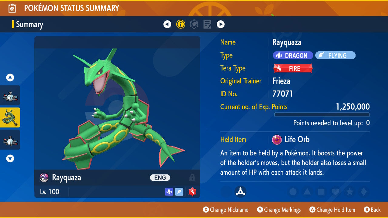 Pokemon Scarlet and Violet Rayquaza 6IV-EV Trained - Pokemon4Ever