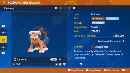 Pokemon Scarlet and Violet Landorus-Therian 6IV-EV Trained - Pokemon4Ever