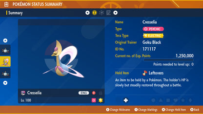 Pokemon Scarlet and Violet Cresselia 6IV-EV Trained - Pokemon4Ever