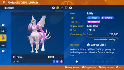 Pokemon Scarlet and Violet Palkia-Origin Form 6IV-EV Trained - Pokemon4Ever