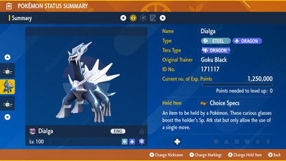 Pokemon Scarlet and Violet Dialga 6IV-EV Trained - Pokemon4Ever