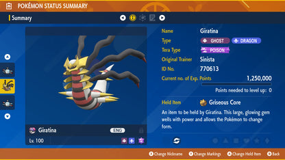 Pokemon Scarlet and Violet Giratina-Origin Form 6IV-EV Trained - Pokemon4Ever