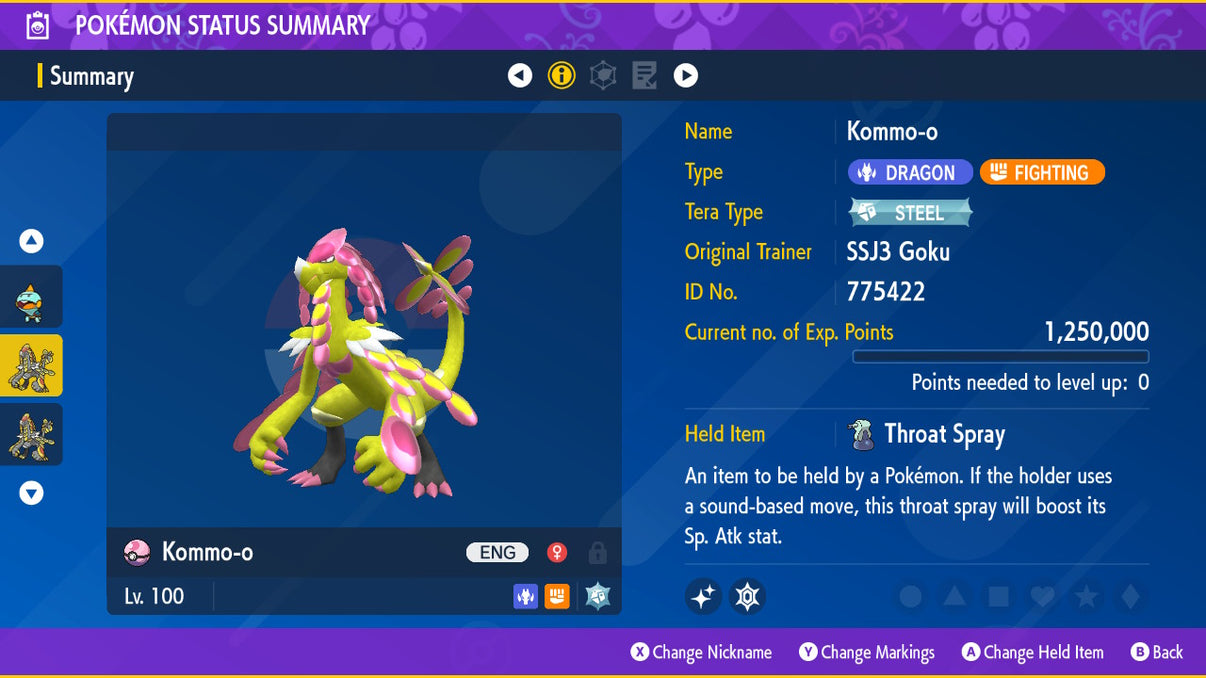 Pokemon Scarlet and Violet Shiny Kommo-o 6IV-EV Trained – Pokemon4Ever