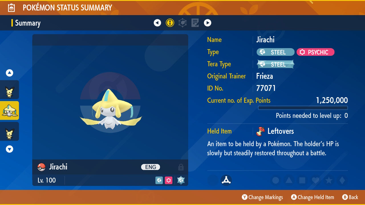 Pokemon Scarlet and Violet Jirachi 6IV-EV Trained - Pokemon4Ever