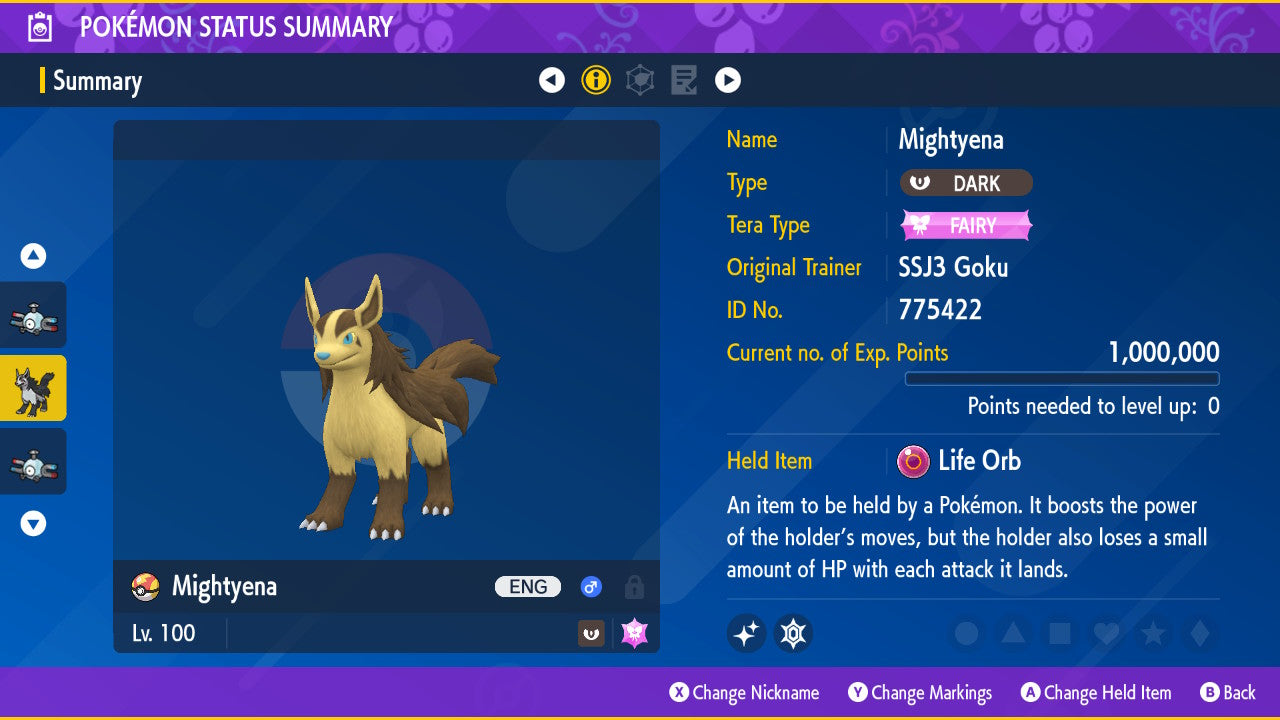 Pokemon Scarlet and Violet Shiny Mightyena 6IV-EV Trained - Pokemon4Ever