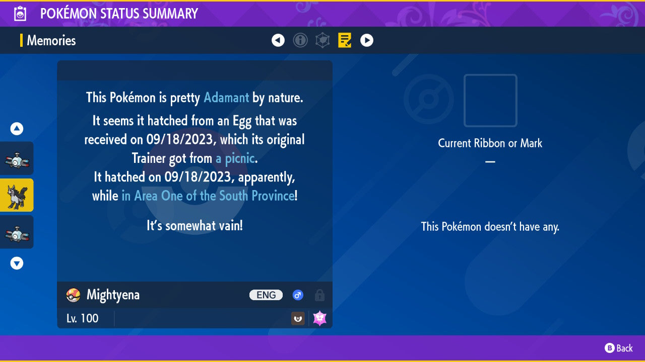 Pokemon Scarlet and Violet Shiny Mightyena 6IV-EV Trained - Pokemon4Ever