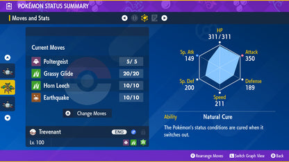 Pokemon Scarlet and Violet Shiny Trevenant 6IV-EV Trained - Pokemon4Ever