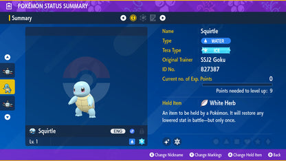 Pokemon Scarlet and Violet Shiny Squirtle 6IV-EV Trained - Pokemon4Ever