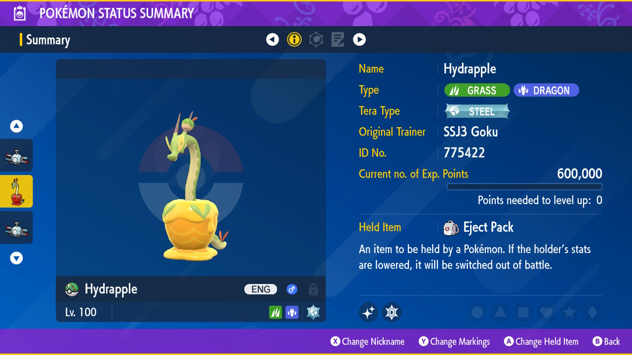Pokemon Scarlet and Violet Shiny Hydrapple 6IV-EV Trained
