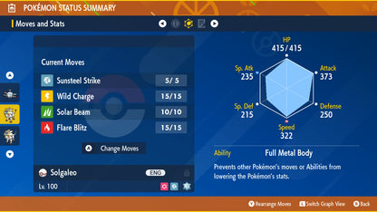 Pokemon Scarlet and Violet Solgaleo 6IV-EV Trained - Pokemon4Ever