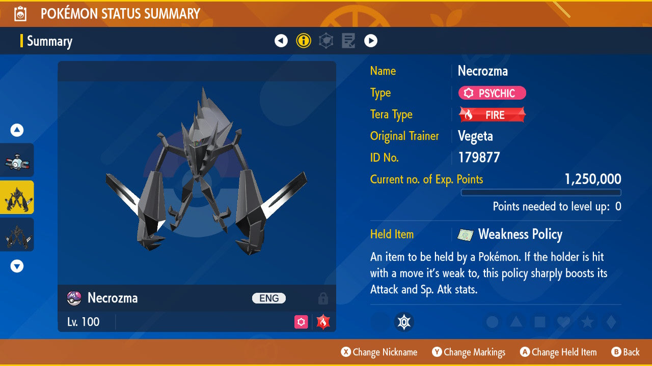 Pokemon Scarlet and Violet Necrozma 6IV-EV Trained - Pokemon4Ever