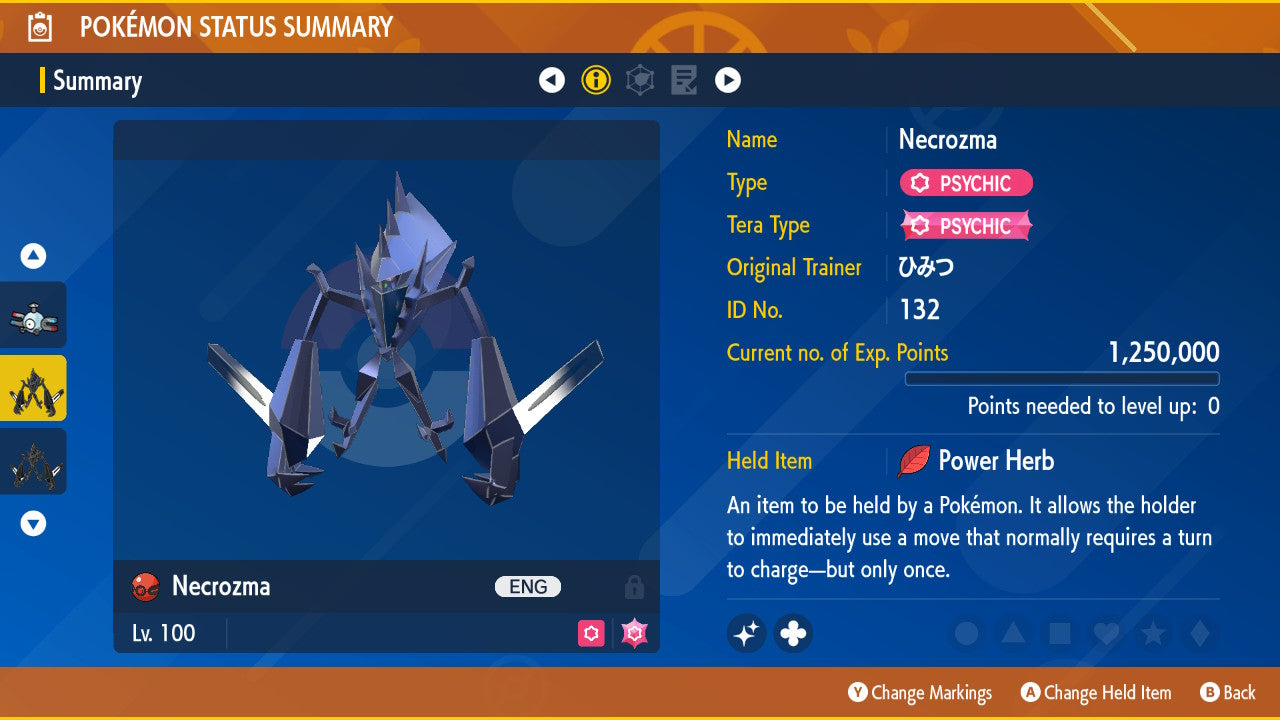 Pokemon Scarlet and Violet Shiny Necrozma 6IV-EV Trained - Pokemon4Ever