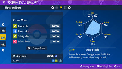 Pokemon Scarlet and Violet Shiny Araquanid 6IV-EV Trained - Pokemon4Ever