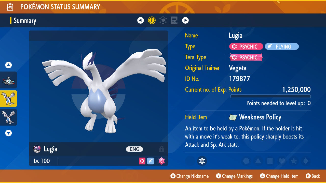 Pokemon Scarlet and Violet Lugia 6IV-EV Trained - Pokemon4Ever