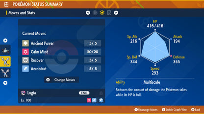 Pokemon Scarlet and Violet Shiny Lugia 6IV-EV Trained - Pokemon4Ever