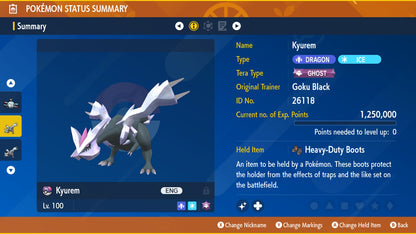 Pokemon Scarlet and Violet Shiny Kyurem 6IV-EV Trained - Pokemon4Ever