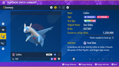 Pokemon Scarlet and Violet Latios 6IV-EV Trained - Pokemon4Ever