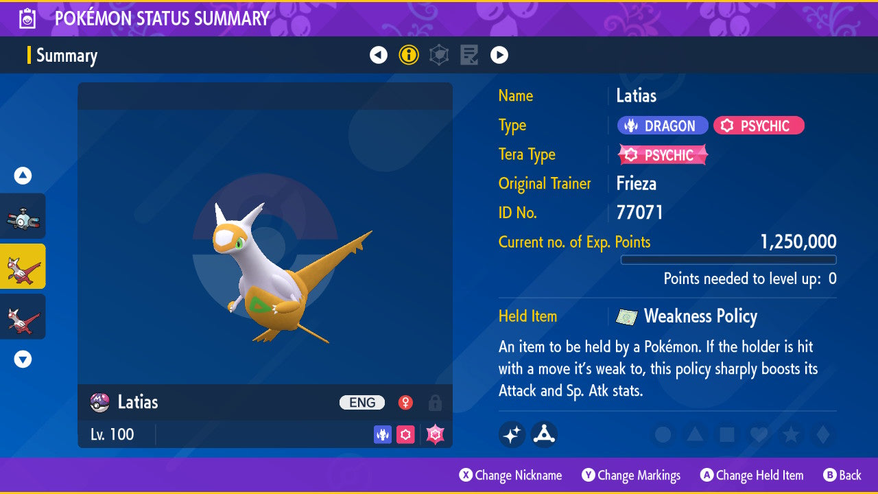 Pokemon Scarlet and Violet Shiny Latias 6IV-EV Trained - Pokemon4Ever