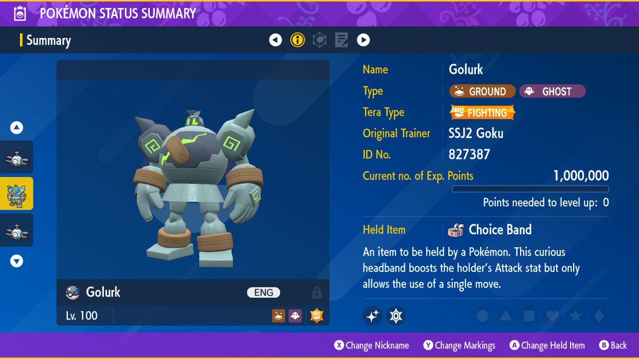 Pokemon Scarlet and Violet Shiny Golurk 6IV-EV Trained – Pokemon4Ever