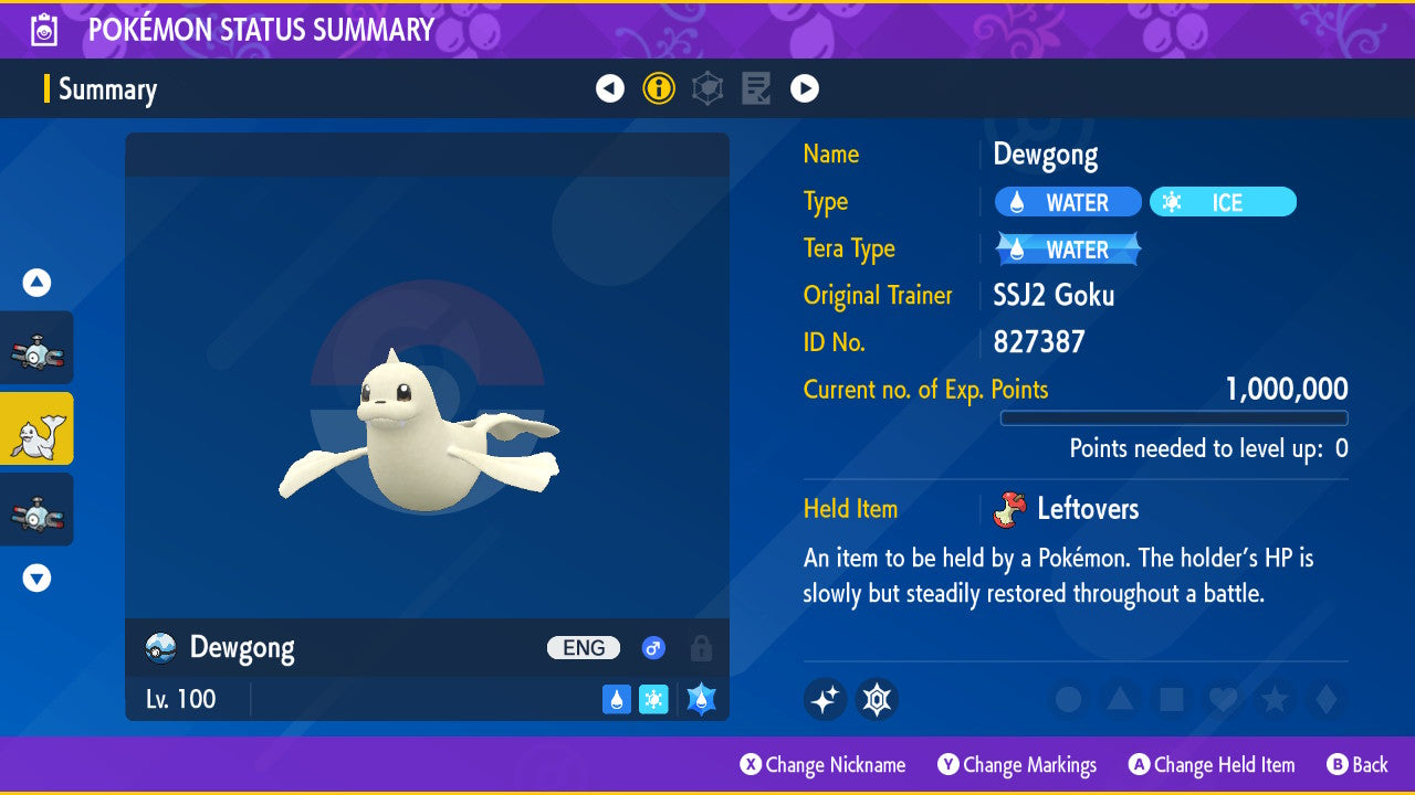 Pokemon Scarlet and Violet Shiny Dewgong 6IV-EV Trained - Pokemon4Ever