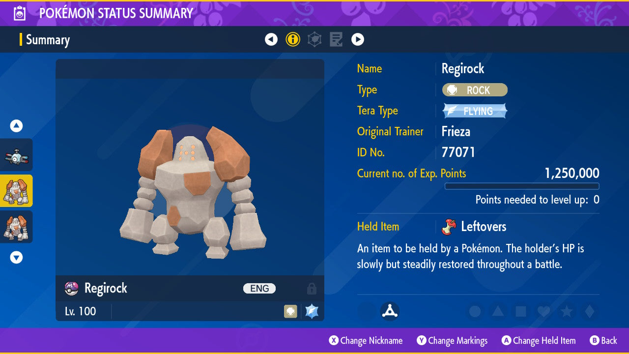 Pokemon Scarlet and Violet Regirock 6IV-EV Trained - Pokemon4Ever