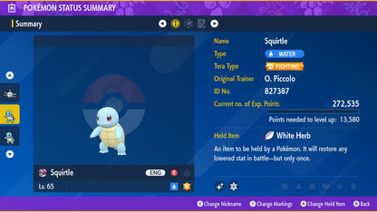 Pokemon Scarlet and Violet Marked Shiny Squirtle 6IV-EV Trained - Pokemon4Ever