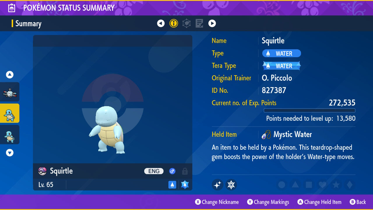 Pokemon Scarlet and Violet Marked Shiny Squirtle 6IV-EV Trained - Pokemon4Ever