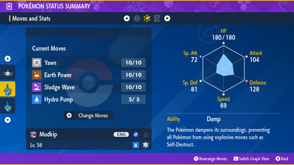 Pokemon Scarlet and Violet Marked Shiny Mudkip 6IV-EV Trained - Pokemon4Ever