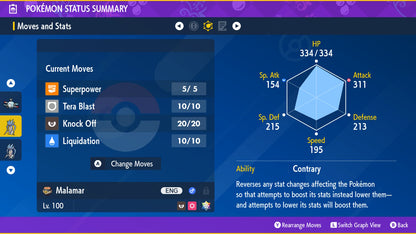 Pokemon Scarlet and Violet Shiny Malamar 6IV-EV Trained - Pokemon4Ever