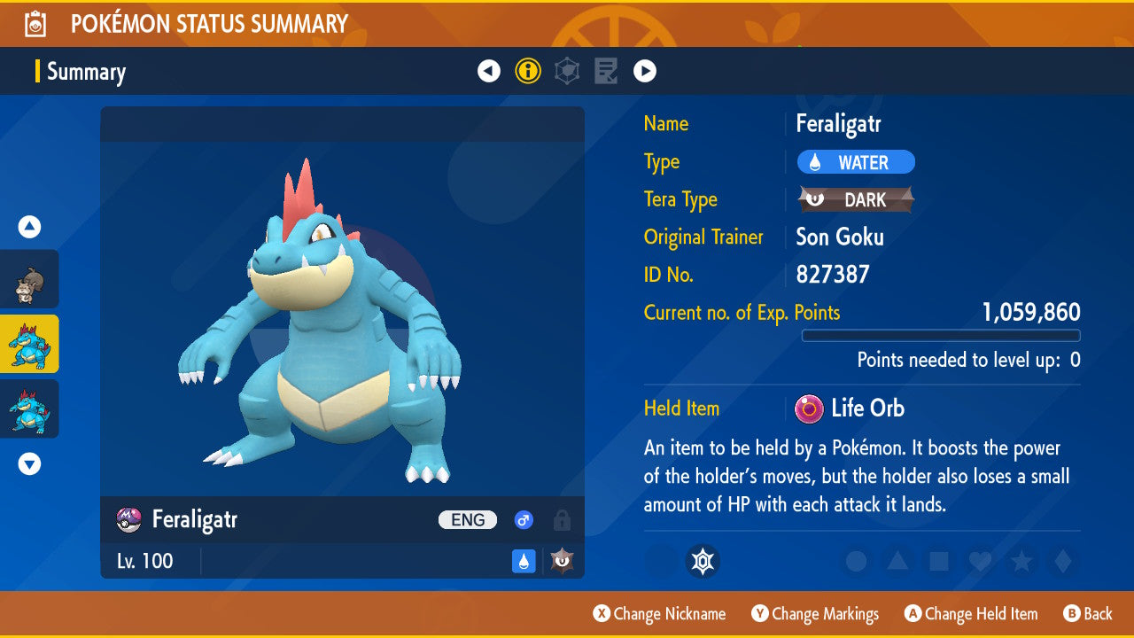 Pokemon Scarlet and Violet Feraligatr The Unrivaled 6IV-EV Trained