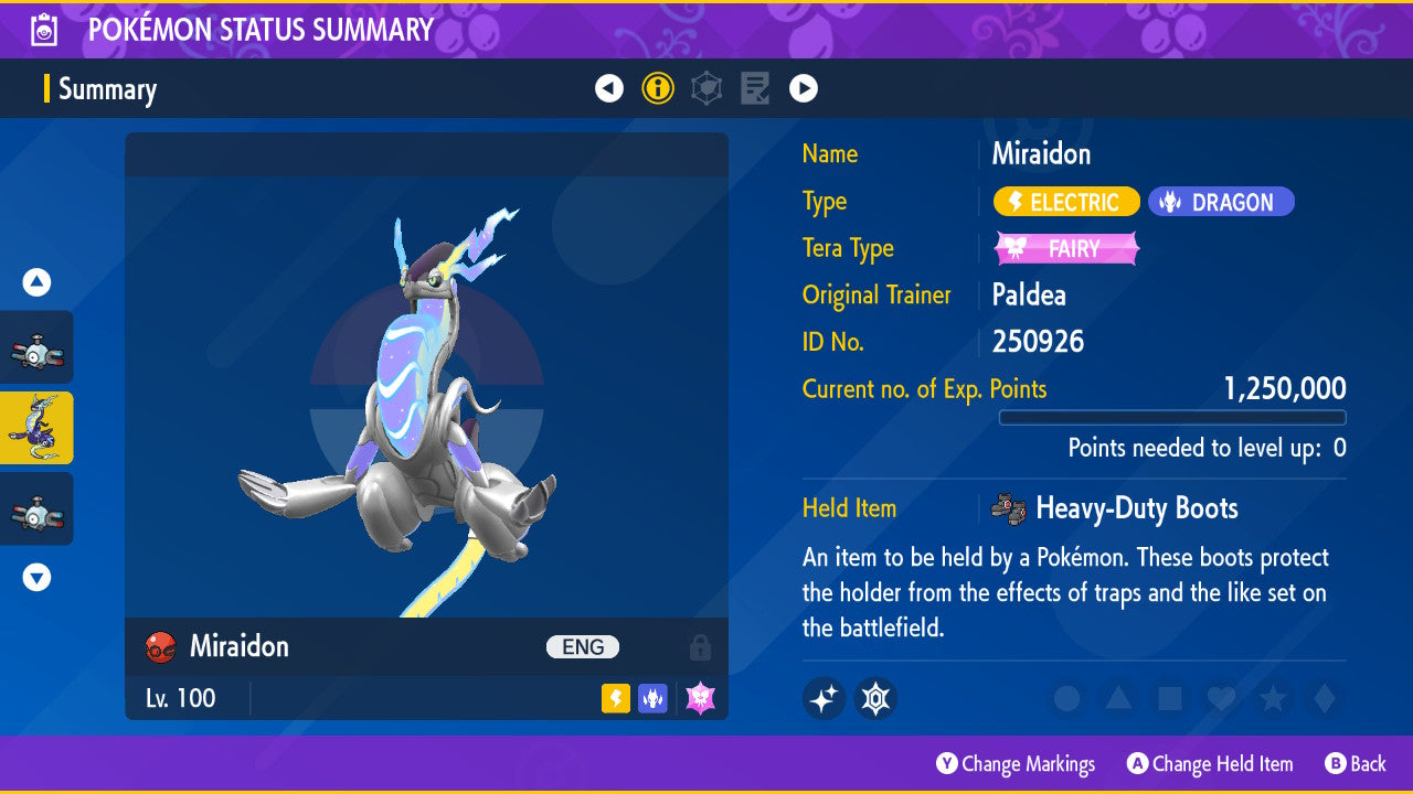 Pokemon Scarlet and Violet Shiny Miraidon 6IV-EV Trained - Pokemon4Ever