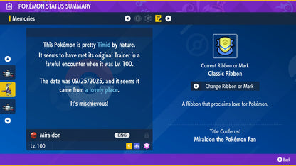 Pokemon Scarlet and Violet Shiny Miraidon 6IV-EV Trained - Pokemon4Ever